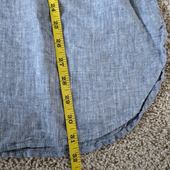 EUC  J Jill Linen shirt with roll up sleeves, Large Tall (L Tall) - Picture 6 of 8